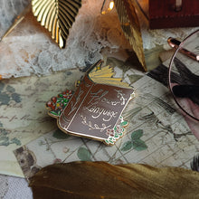 Load image into Gallery viewer, Flower Language Book - Gold Plated Enamel Pin