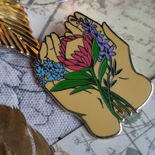 Load image into Gallery viewer, Better Days Hands - Gold Plated Enamel Pin