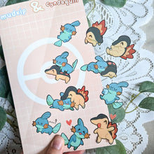Load image into Gallery viewer, Cyndaquill &amp; Mudkip - Pokemon Clear Stickersheet
