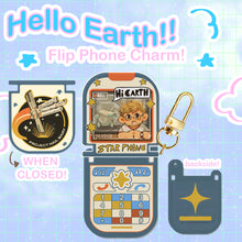 Load image into Gallery viewer, PHM - Hello Earth! Statement - Acrylic Flip Phone Charm PREORDER
