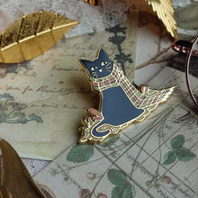 Load image into Gallery viewer, Autumn Cat - Gold Plated Enamel Pin
