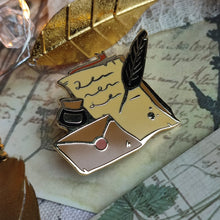 Load image into Gallery viewer, Letter and Ink - Gold Plated Enamel Pin
