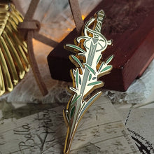 Load image into Gallery viewer, Overgrown Sword - Gold Plated Enamel Pin
