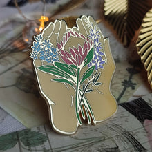 Load image into Gallery viewer, Better Days Hands - Gold Plated Enamel Pin
