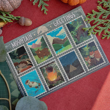 Load image into Gallery viewer, Mountain Stamps - Seasonal Postcard
