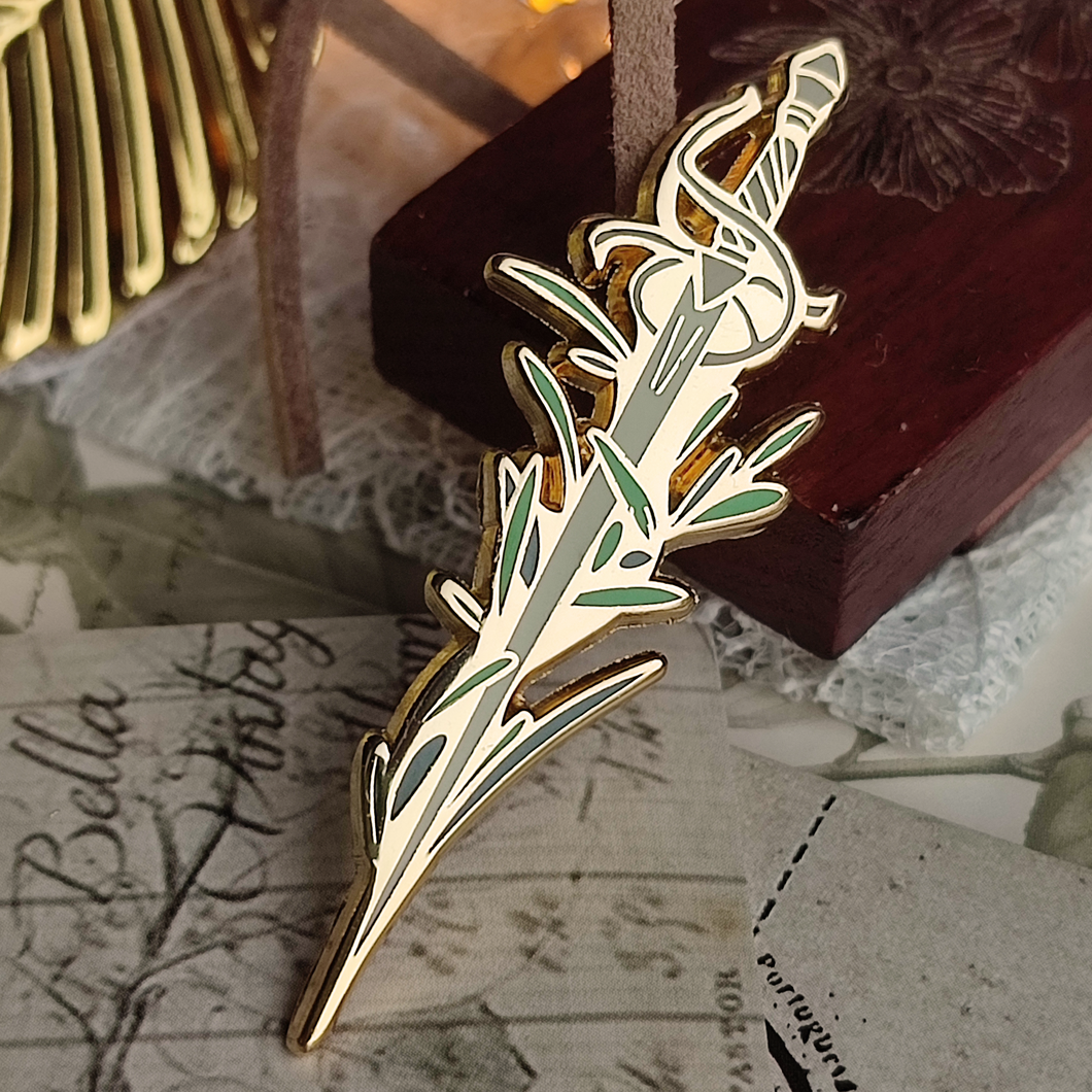 Overgrown Sword - Gold Plated Enamel Pin