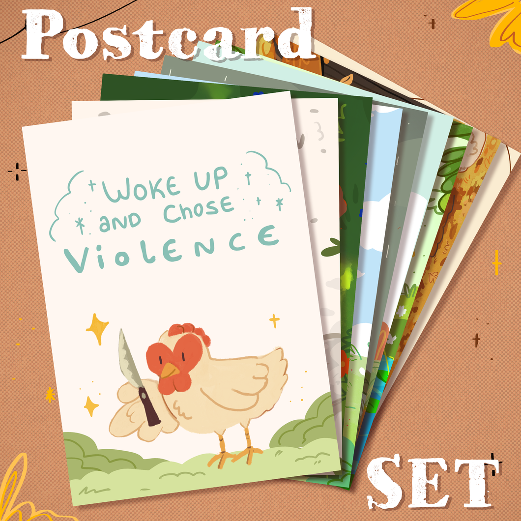 Chicken & Friends Postcard Set