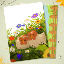 Load image into Gallery viewer, Spring Chicken Babies - Recycled Postcard

