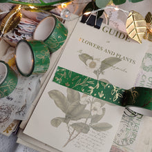 Load image into Gallery viewer, Floral Green - Washi Tape with Gold Foil
