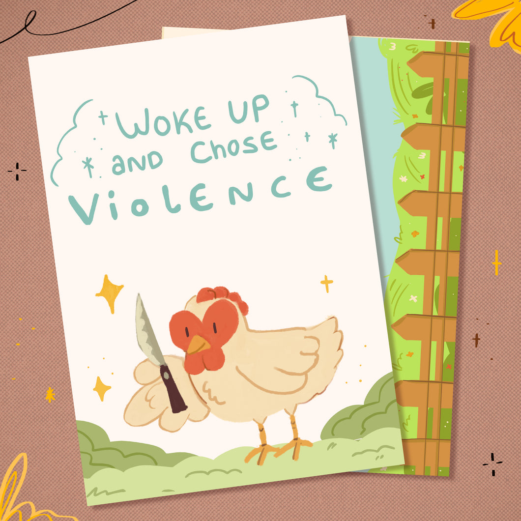 Woke up and chose Violence - Postcard